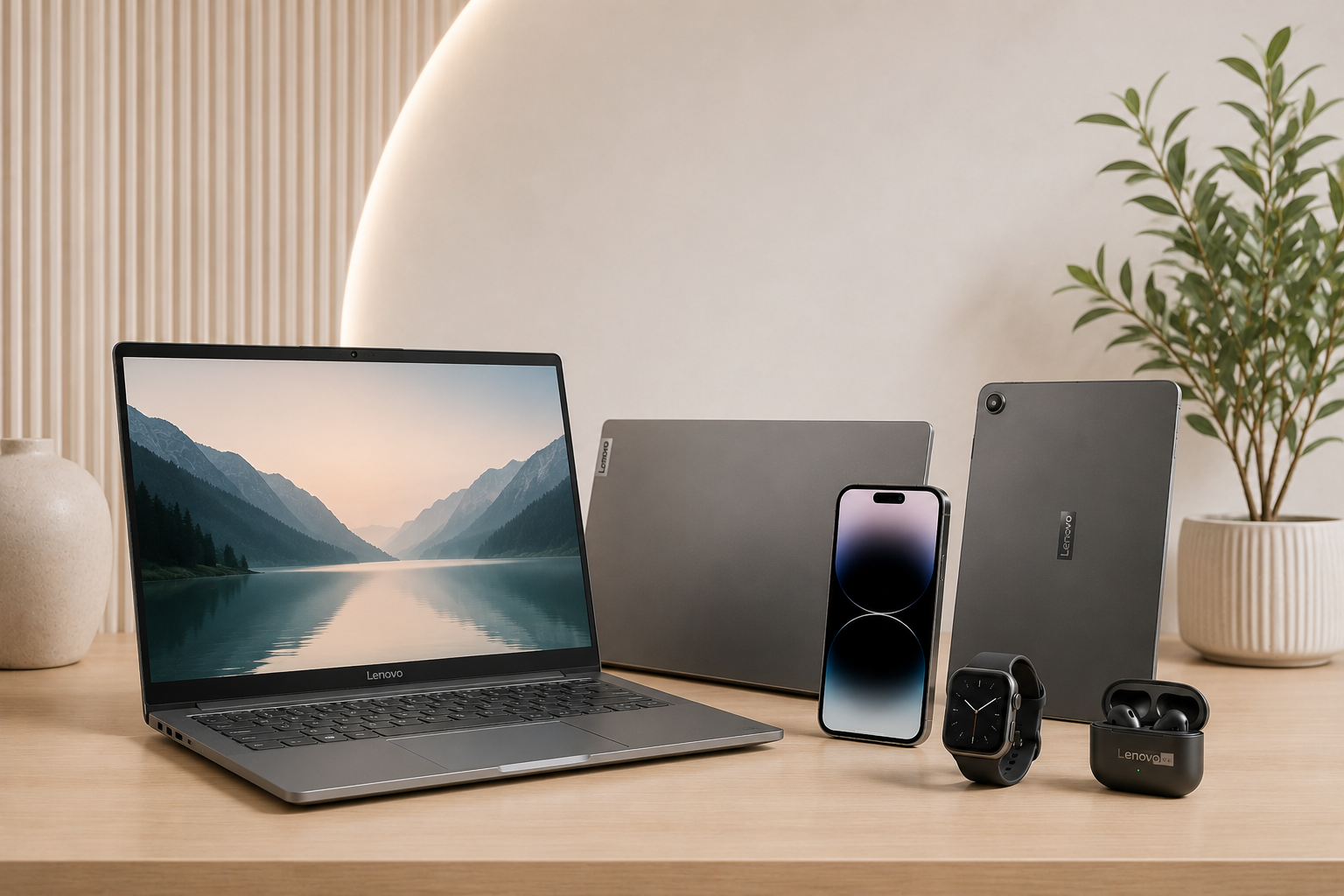 Laptop and smartphone on a desk